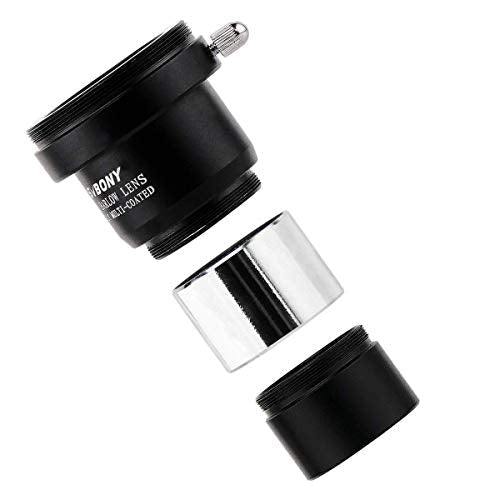 SVBONY T2 T Ring Adapter and T Adapter, Compatible for Canon EOS Standard EF Lenses Bundle with 2X Barlow Lens 1.25 inch with M42 Thread and Universal Telescope Phone Mount