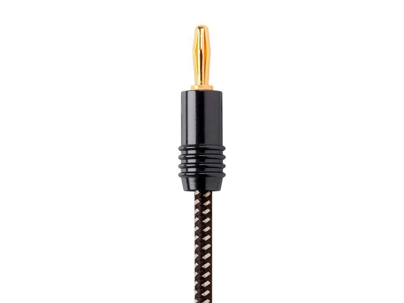 Monoprice Premium Braided Speaker Wire 14AWG - With Gold Plated Banana Plug Connectors - Affinity Series, 2 Pack, 6 Feet