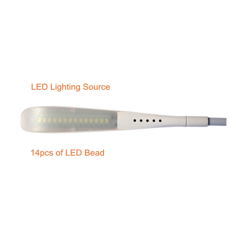EBYPHAN Mini USB Light for Laptop, Flexible USB Keyboard Light, Dimmable USB Lamp(14-LED-Bead, 3-Level Adjustable Brightness, On/Off Touch Switch, White)
