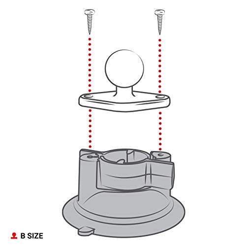 RAM MOUNTS Twist-Lock Suction Cup Base with B Size 1" Ball Mount | Windshield and dash mounting base, compatible with RAM Mounts holders and arms