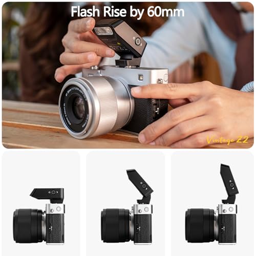 VILTROX Vintage Z2 Mini Camera Flash for Fujifilm Cameras, TTL Camera Flash with Diffuser, 700 Full Power Flash, 6500±200K 5 Levels Flash Power, 52g Foldable Mini Flash