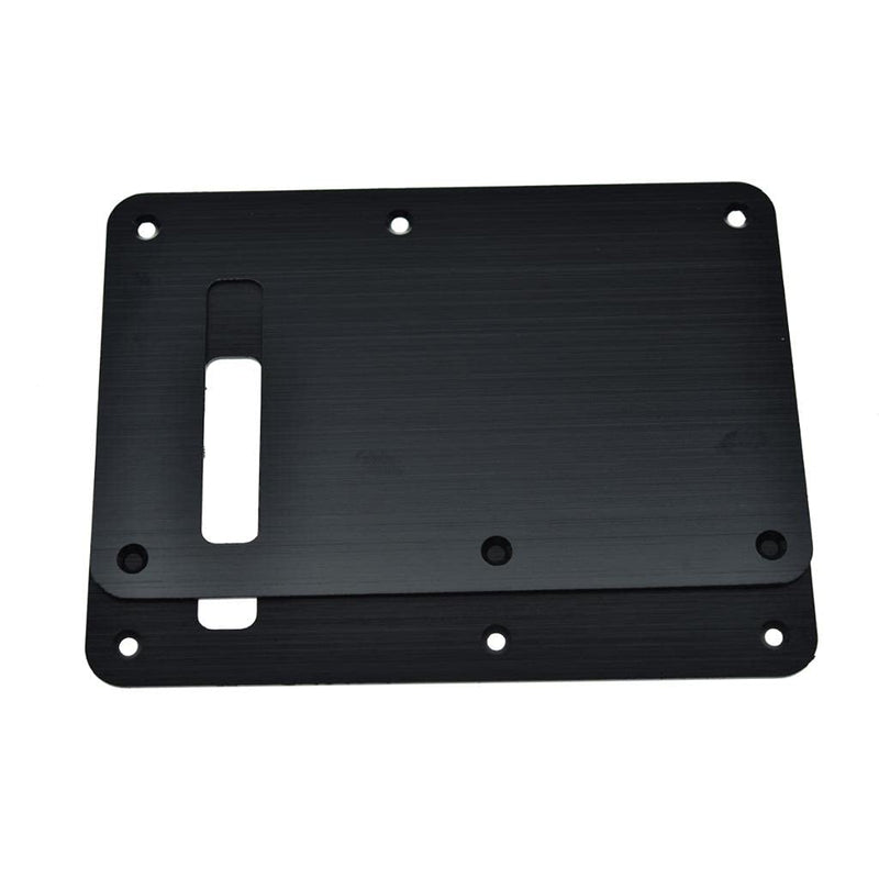 KAISH 6-Hole Metal Aluminum Anodized Modern Style ST/Strat Back Plate Tremolo Trem Cavity Cover for USA/Mexico Stratocaster/Strat Black
