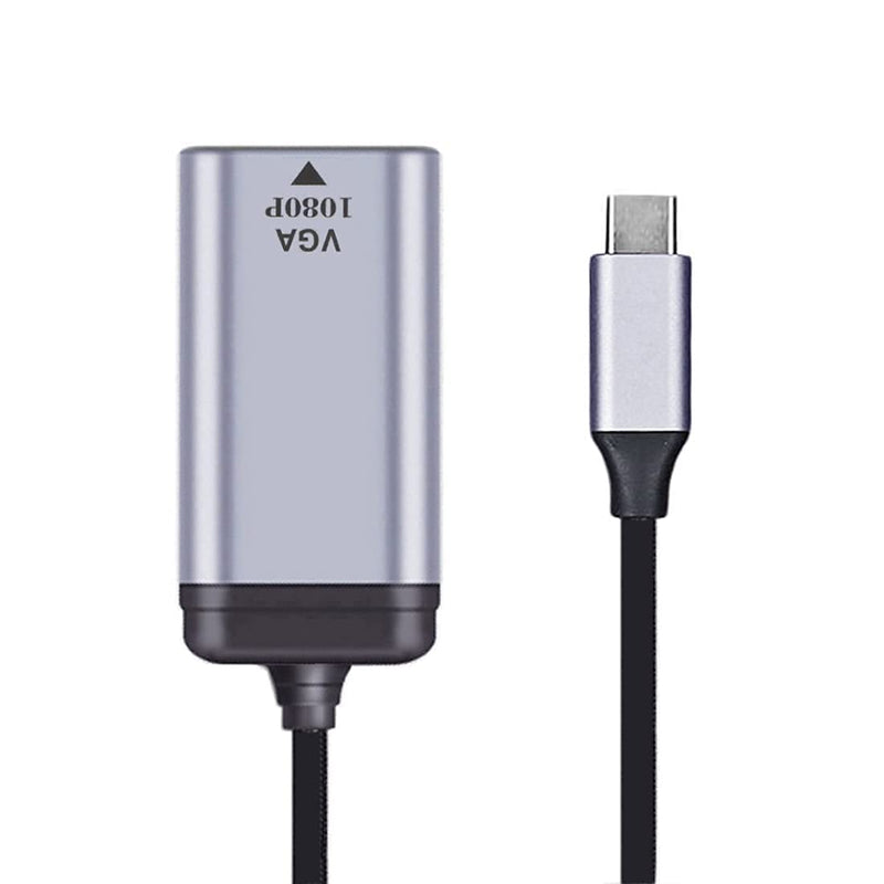 ChenYang CY Monitor Adapter 1080p 60hz USB C Type C Male to VGA Female Cable for Tablet & Phone & Laptop VGA Grey