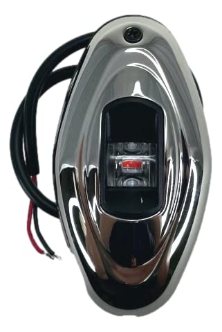 [AUSTRALIA] - Pactrade Marine Boat Vertical Mount SS316 Navigation Light 12V 1NM LED Green Starboard 95LM Red Port 20LM Light 12m 112.5 Degrees Each 12V DC / 1W Teardrop Oval Stainless Steel Housing 