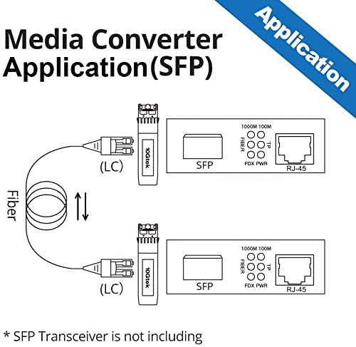 10Gtek a Pair of Gigabit Ethernet Bidi Media Converter, SingleMode Single LC Fiber to Ethernet RJ45 Converter for 10/100/1000Base-Tx to 1000Base-LX, UL Certified, up to 3-km Standard Size Kit #9: SFP 3km x1