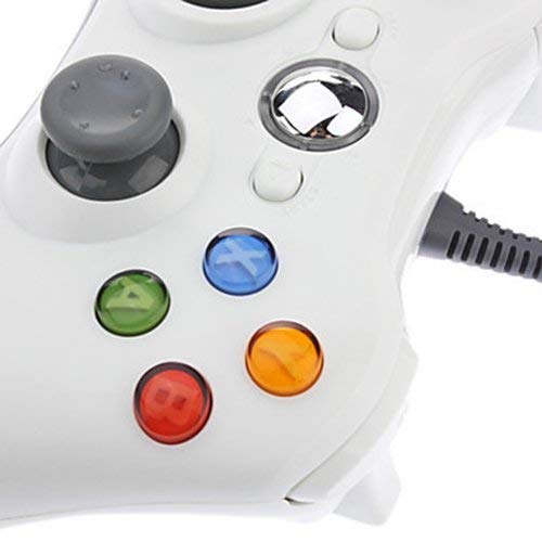 OSTENT Wired Controller Gamepad for Microsoft Xbox 360 Console PC Computer Video Game Color White