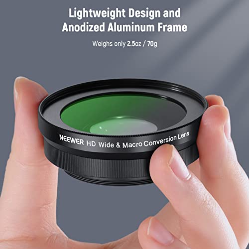 NEEWER 40.5mm HD Wide Angle Lens Compatible with Sony ZV-1F ZV-E10 A5000 for ZV-E10 (Black)