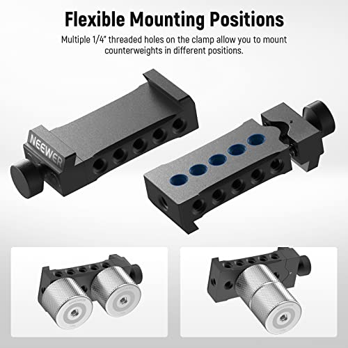 NEEWER Gimbal Counterweights and Clamp Kit, Compatible with DJI Ronin RS4 Pro RS4 RS3 Pro RS3 RS2 RSC2 ZHIYUN Crane 2S 3S Weebill S Moza Air 2 AirCross 2 for Balancing Long Lenses, GA001