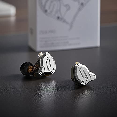 Linsoul KZ ZS10 Pro 4BA+1DD 5 Driver in Ear Monitor(with Mic, Black) + Tripowin Zonie 16 Core Silver Plated IEM Cable(Recessed 2pin, 3.5mm, Grey)