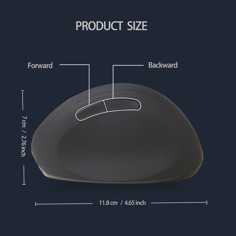 Wired Ergonomic Mouse, Optical Vertical Mouse with 3 Adjustable DPI 800/1200/1600, 6 Buttons USB Computer Mouse Medium-Small
