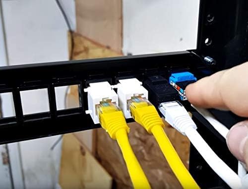 Cat5e Keystone Ethernet Wall Jack Punch Down UTP 45-Degree (Easier Termination Than 90-Degree), RJ45 Slim Profile Speed Termination 45° Angled Blue (50 Pack) 50 PCS