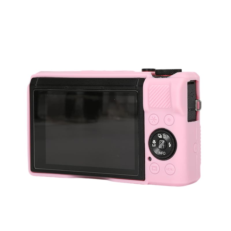 Canboc Case for Canon PowerShot G7X Mark III Digital Camera, G7X Mark III Soft Silicone Cover with Detachable Lens Cover, Pink (Case Only)