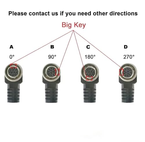 Uonecn HR10A-7P-6S Hirose 6 Pin Female to Open End Cable, Industrial Machine Vision Power I/O Trigger Cable, High Flex Shielded for Basler, Keyence, Cognex, Sony CCD, Hikvision, C-Type 9.8FT/3M Right angle 6 Pin C-Type
