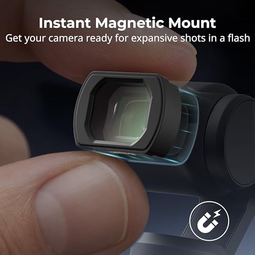 SmallRig 0.72X Wide-Angle Lens for DJI Osmo Pocket 4/3, Magnetic Attachment