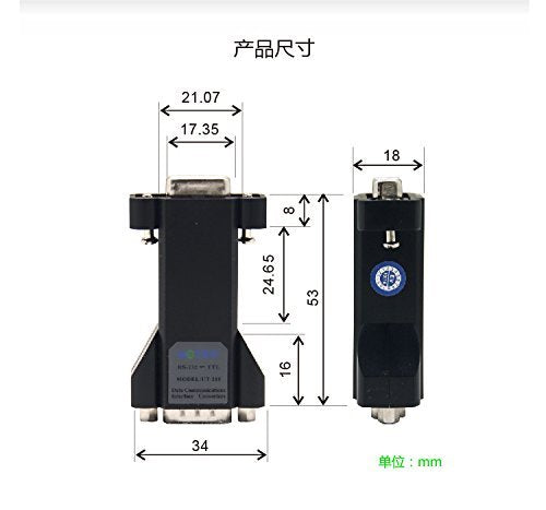 Utek Ut-210t Rs-232 to TTL Interface Protocol Converters(TTL Output 3.3v Port-Powered, Rs-232 to TTL, Mini-Size