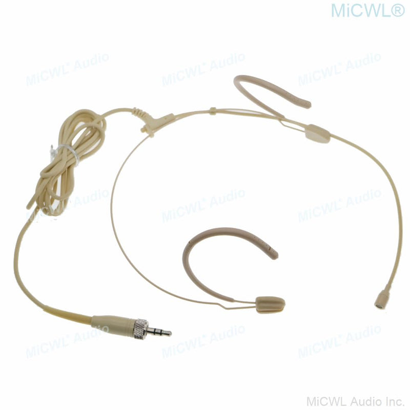[AUSTRALIA] - Beige SL6 Strong Cable Ear Hanging Headset Microphone for Sennheiser EW G3 G4 BeltPack Wireless System Omnidirectional Head Mic 