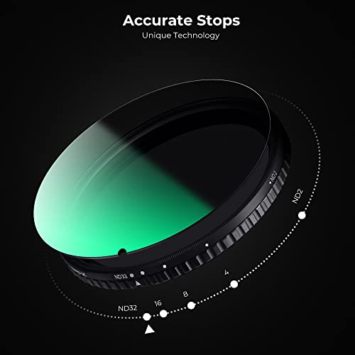 K&F CONCEPT 37mm Variable ND Filter ND2-ND32 (1-5 Stops) No X Cross