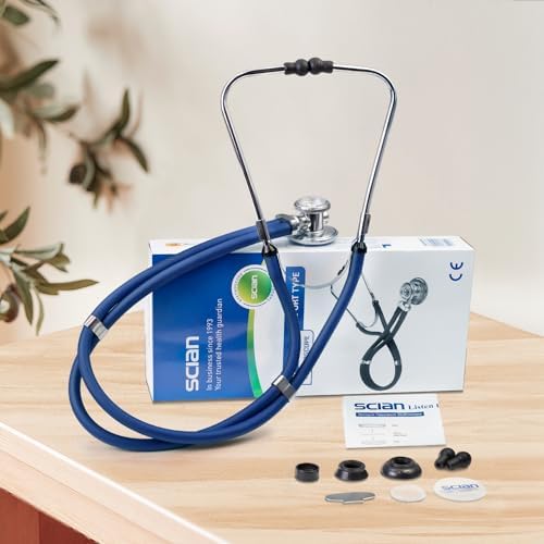 [AUSTRALIA] - SCIAN Sprague Rappaport Stethoscope for Nurses, Doctors, and Home Use, Multifunctional Cardiology Stethoscope Double Head with Adults, Children and Toddlers, Changing Bell (UK Blue) UK Blue 