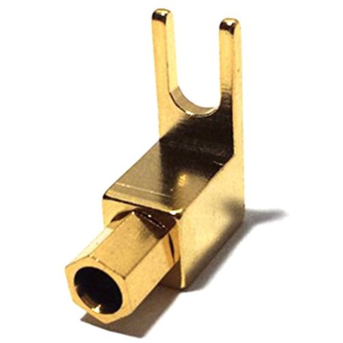 CESS Right Angle Spade Fork & Binding Post - 4mm Banana Plug Socket - Spade Fork Connector for Speaker & Power & Amp (jcx) (10 Pack)