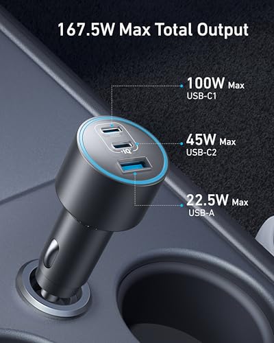 Anker USB A to USB C Cable [2 Pack 3ft] & Anker iPhone 17 USB-C Car Charger
