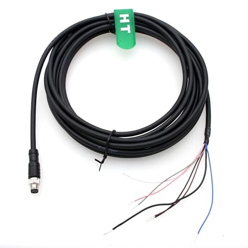 M8 Power I/O Open Cable for Basler Camera ace 2 V, Boost R, Racer 2 S, Vision System Sensor Industrial Automation Control, 6-pin A Coding, Shielded, 2m M8 6 pin male to open