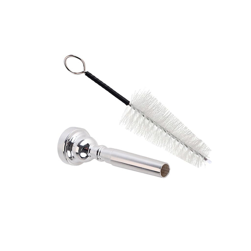 Trumpet Mouthpiece 5C Silver Metal Bb Trumpeta Mouthpiece with brush for Yamaha or Bach Trumpet (silver-5C) silver-5C