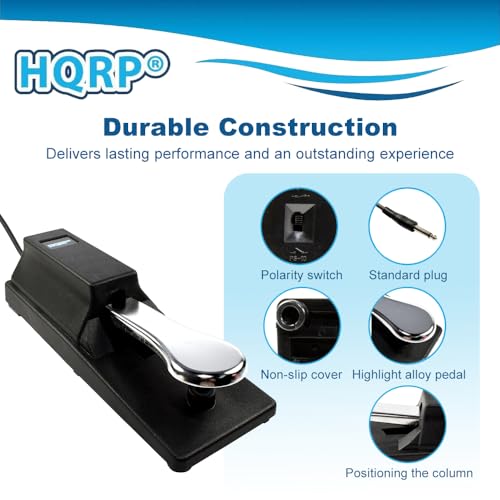 HQRP Sustain Pedal Piano Style and HQRP AC Adapter Compatible with Casio CTK-2200 CTK2200 CTK-2080 CTK2080 CTK-2300 CTK2300 Keyboards