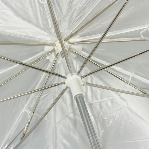 Westcott Convertible Compact Collapsible Umbrella - Optical White Satin with Removable Black Cover (43")