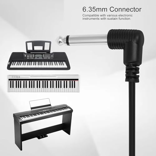 Focket Sustain Pedal, Universal Keyboard Sustain Pedal with 1/4in (6.35mm) Input Plug & Anti Slip Rubber Bottom, Piano Foot Pedal for Digital Piano, Electronic Keyboard, MIDI, Focket3tsrce7hf8-11 White