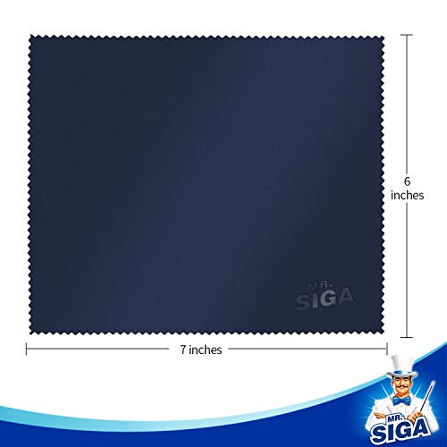 MR.SIGA Microfiber Glasses Cleaning Cloth, Spectacle Cleaner Cloth, 12 Pack Navy/Gray 12 Pack-6 X 7 inch