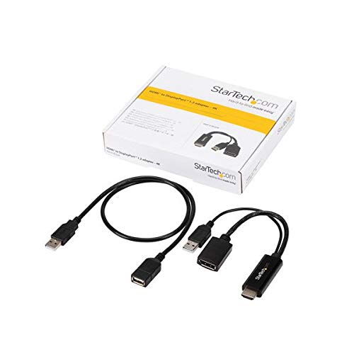 [AUSTRALIA] - StarTech.com 4K 30Hz HDMI to DisplayPort Video Adapter w/ USB Power - 6 in - HDMI 1.4 (Male) to DP 1.2 (Female) Active Monitor Converter (HD2DP), Black 