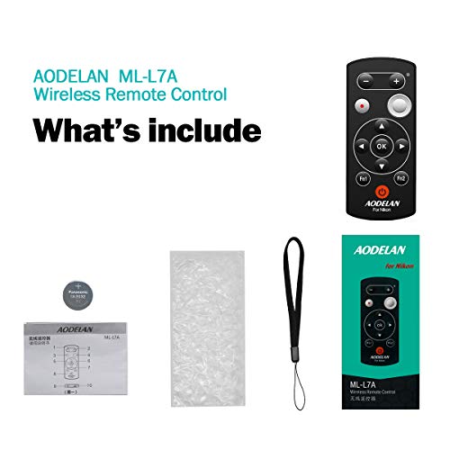 AODELAN Camera Wireless Shutter Release Remote Control for Nikon Black for nikon