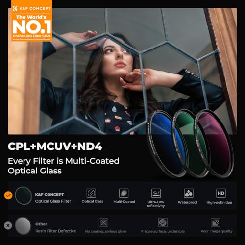 K&F CONCEPT 55mm UV/CPL/ND Lens Filter Kit