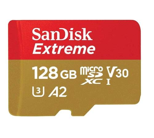 SanDisk Extreme (UHS-1 U3 / V30) A2 128GB MicroSD (2 Pack) Memory Card for GoPro Hero 9 Black Action Cam Hero9 SDXC (SDSQXA1-128G-GN6MN) Bundle with (1) Everything But Stromboli Micro SD Card Reader