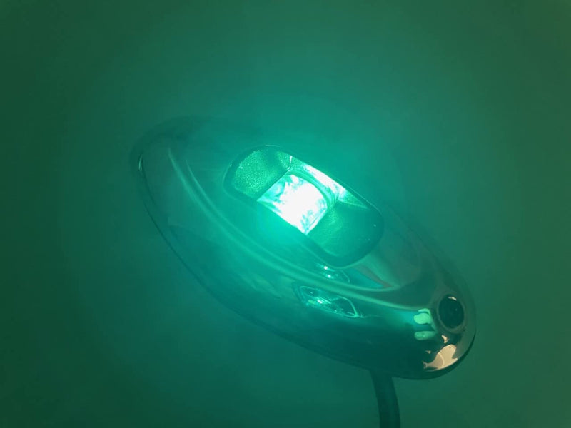 [AUSTRALIA] - Pactrade Marine Boat Vertical Mount SS316 Navigation Light 12V 1NM LED Green Starboard 95LM Red Port 20LM Light 12m 112.5 Degrees Each 12V DC / 1W Teardrop Oval Stainless Steel Housing 