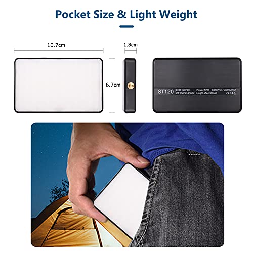 ST120 Pocket LED Video Light Rechargeable Fill Light 2500K-9000K