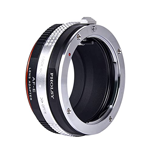 PHOLSY Lens Mount Adapter Manual Focus: Compatible with Sony A (Minolta AF) Lens to Sony E (NEX) Camera Body, Compatible with Sony A to E, Sony A to NEX Sony A / Minolta AF to Sony E