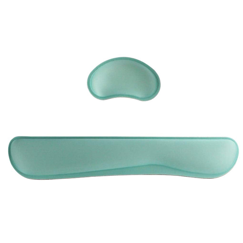 Poualss Memory Foam Set Keyboard and Mouse Wrist Pad Rest,Cushion Support for Office,Gaming,Computer,Laptop and Mac,Pain Relief& Easy Typing (Mint Green) Mint Green