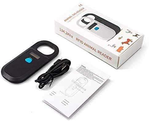 [AUSTRALIA] - Pet Microchip Scanner Rechargeable RFID EMID Micro Chip Reader Scanner 134.2kHz 125kHz 15 Digits Pet Chip ID Scanner for Animal/Pets/Pigs/Dogs/Cats (190A) 