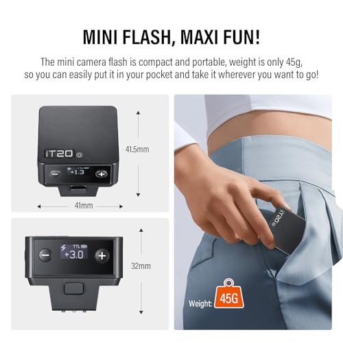 Godox iT20 O TTL Mini Flash - iT20O Camera Flash for Olympus Upgraded IM20 BLACK IT20-O
