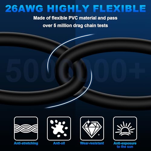 9.9FT M12 8 Pin X Code Male to RJ45 Industrial Cable High Flexible Shielded Ethernet Cable for Industrial Camera 3M 9.9 Feet