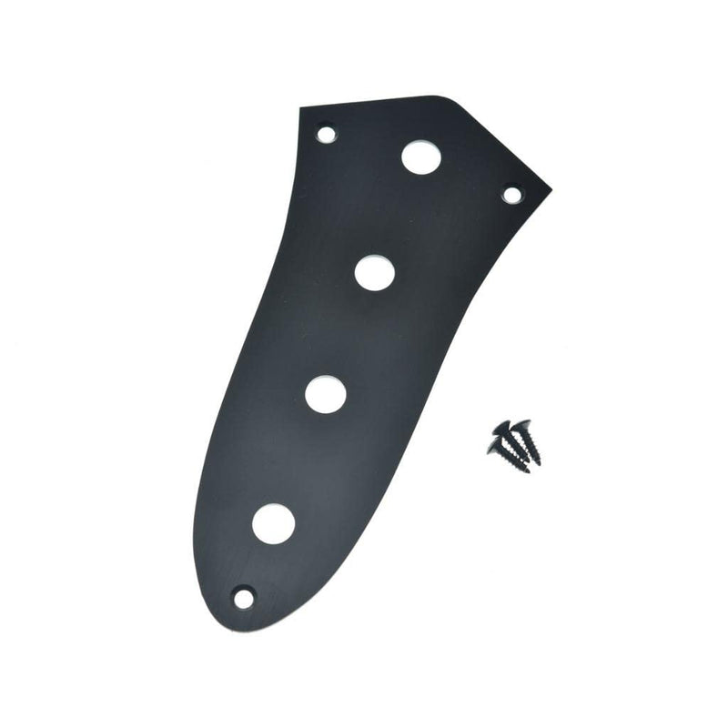 KAISH USA Specs Metal J Bass Control Plate Aluminum Anodized Jazz Bass JB Control Plate with 3/8" CTS Pot Holes for American/Mexican Jazz Bass Black Black-3