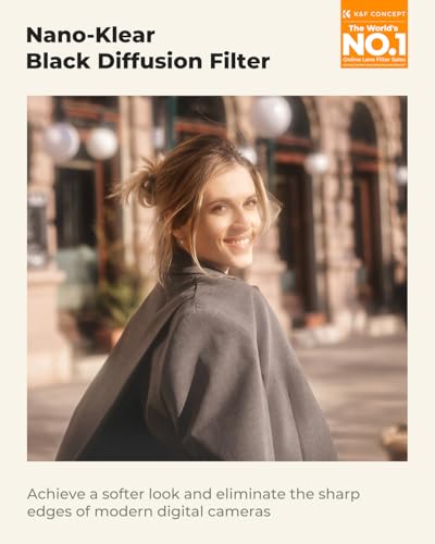 K&F CONCEPT 82mm Black Diffusion 1/2 Filter Mist Cinematic Effect Filter