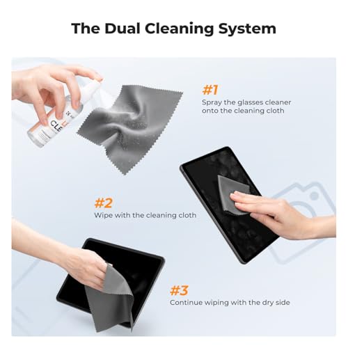 K&F CONCEPT Cleaner Spray Kit,with Microfiber Cloth X3,Glasses Cleaner X3