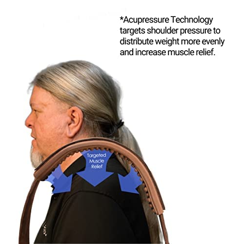 GIG STRAP PRO: World's Most Advanced Guitar Strap Pad w/Patented acupressure technology, relieves back & shoulder pain Brown
