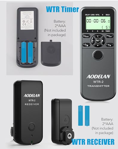 Wireless Timer Shutter Release for Canon, Intervalometer Remote Control C6 Replaces for RS-60E3 RR-100 RM-CB2