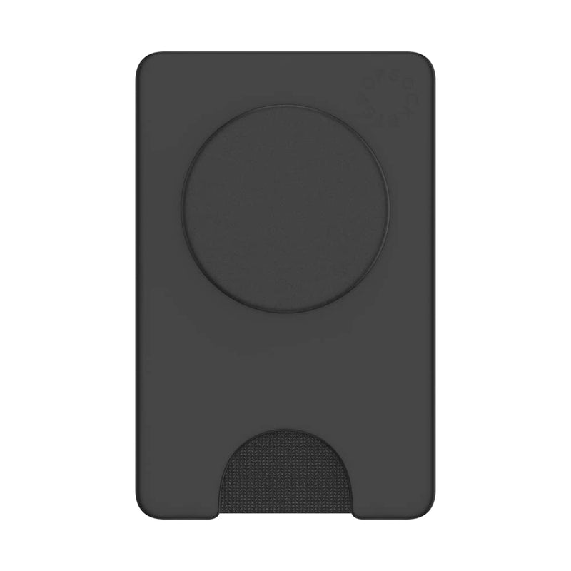 PopSockets Phone Wallet with Expanding Phone Grip, Phone Card Holder, Solid PopWallet - Black Adhesive