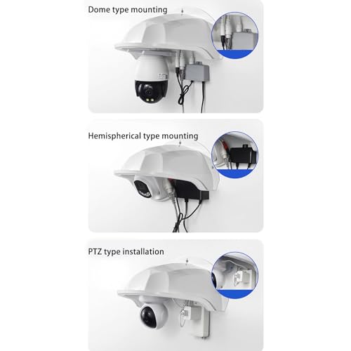 ‌Universal Security Camera Cover - Sun Rain for Outdoor Dome/Cameras, Weatherproof Protective Roof (White)