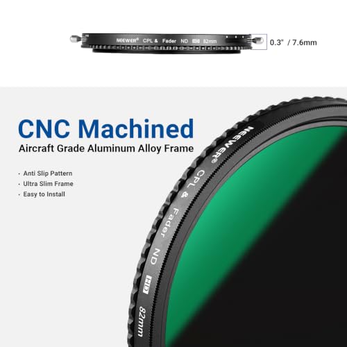 NEEWER 2 in 1 82mm Variable ND Filter (ND2-ND32) & CPL Filter
