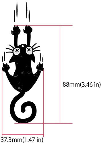 Jamow B-300RC-WT Ripping Slipping Cat - Inlay Sticker for Cats, Guitars and Bass Musical Instruments (WT) White